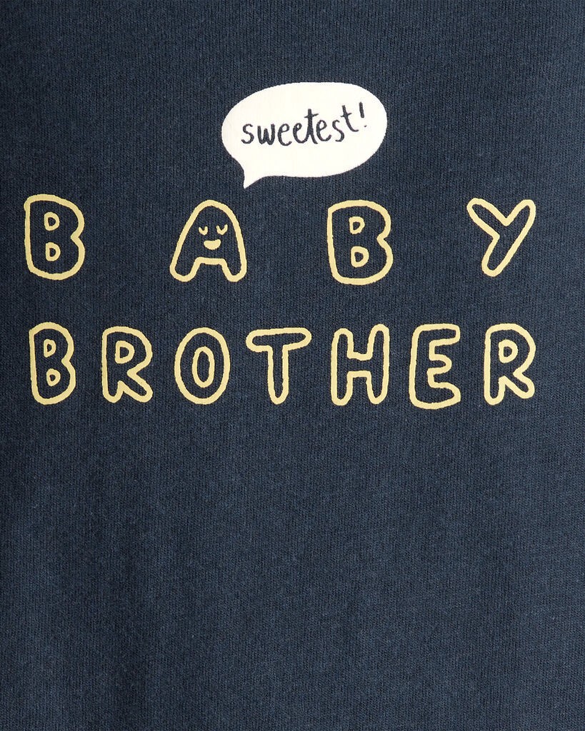 slide 2 of 2, Carter's Carters Baby Boy Sweetest Baby Brother Cotton Long-Sleeve Graphic Bodysuit - Navy Blue Navy 6M, 1 ct