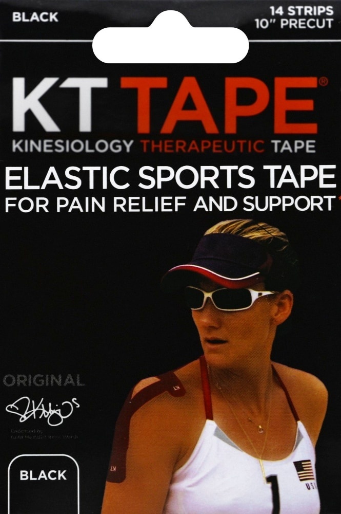 slide 1 of 1, KT Tape Kinesiology Therapeutic Tape, Black, 14 ct