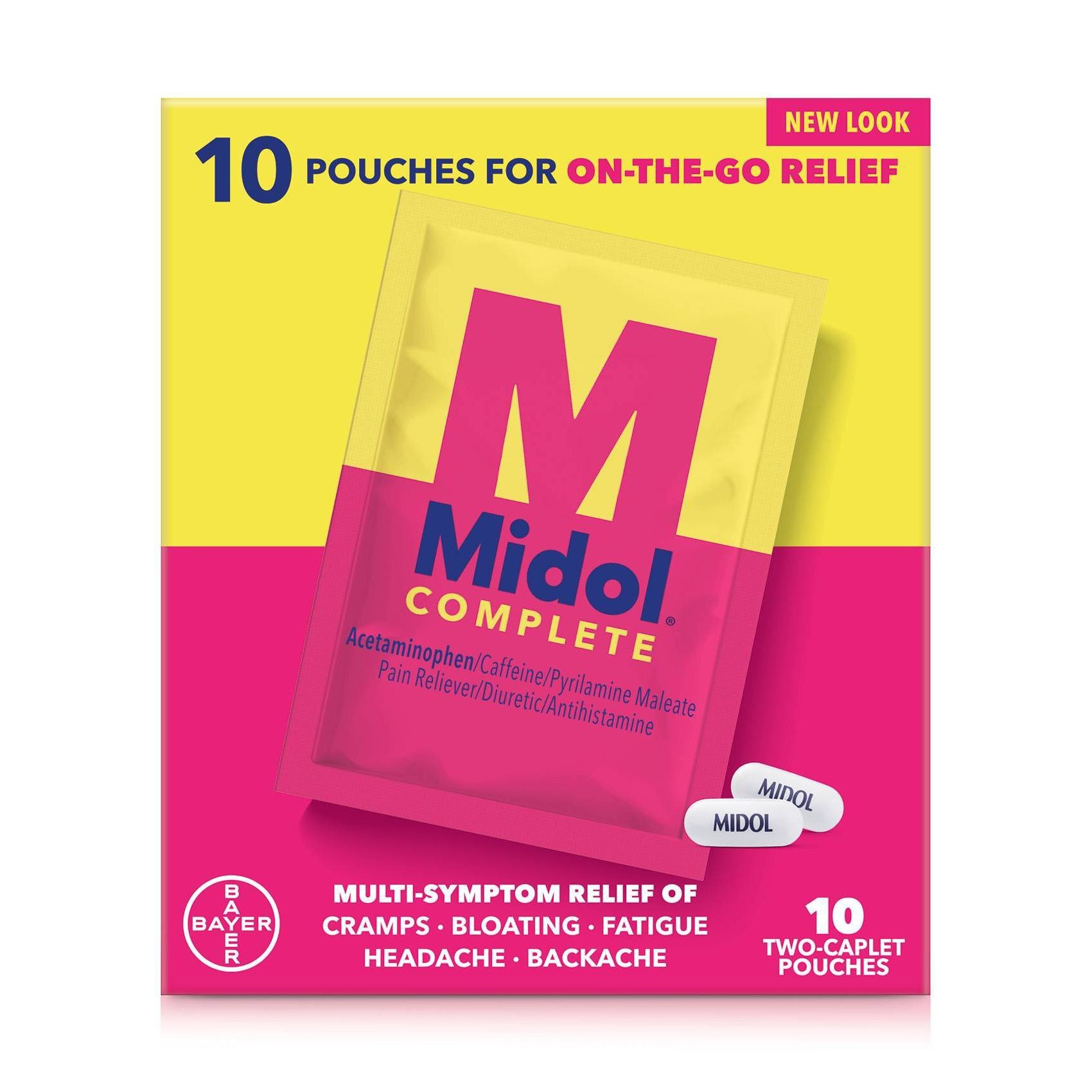 slide 1 of 5, Midol On the Go Menstrual Symptom Relief with Acetaminophen Tablets - 20ct, 20 ct