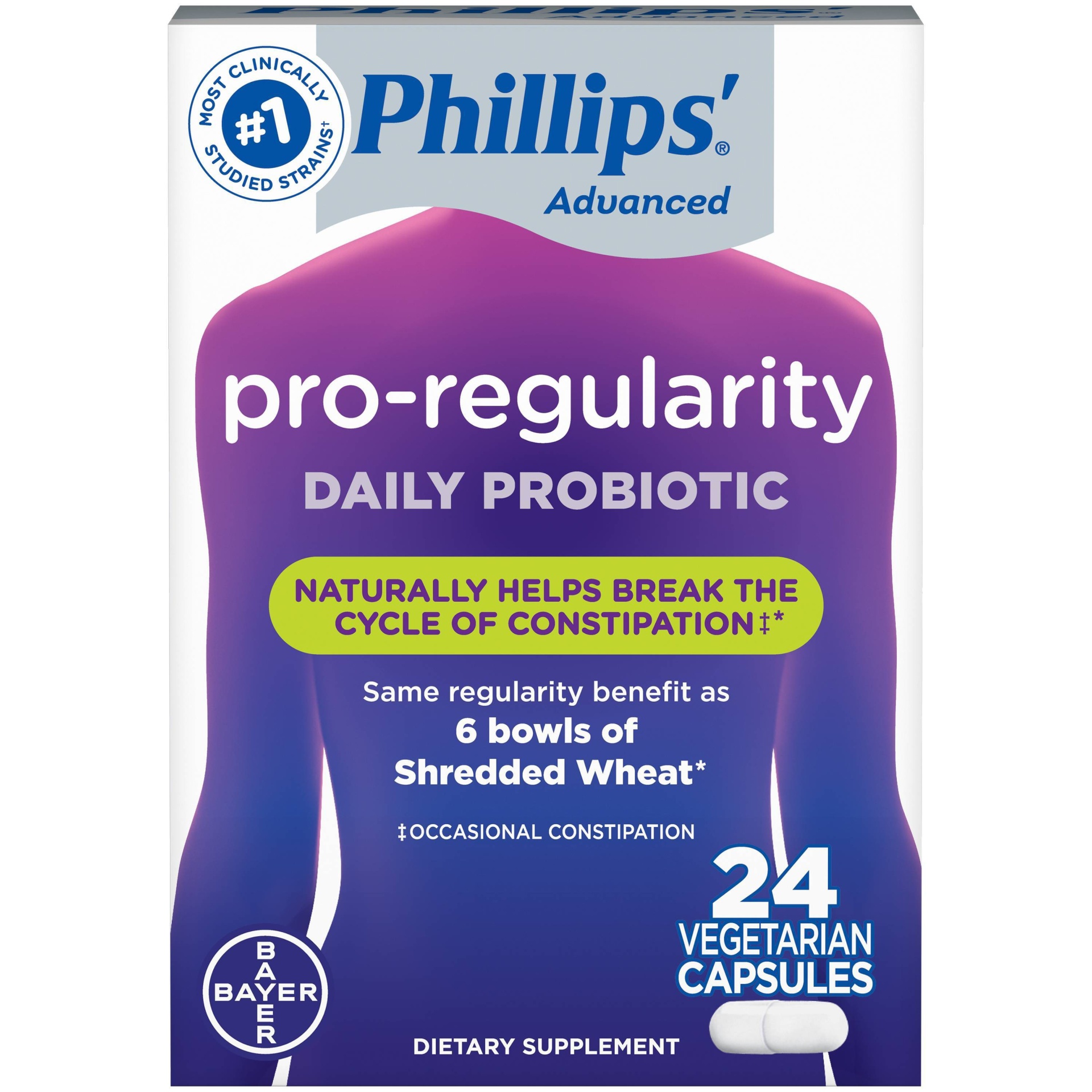 slide 1 of 4, Phillips' Phillips Pro Regularity Extra Strength Capsules, 24 ct