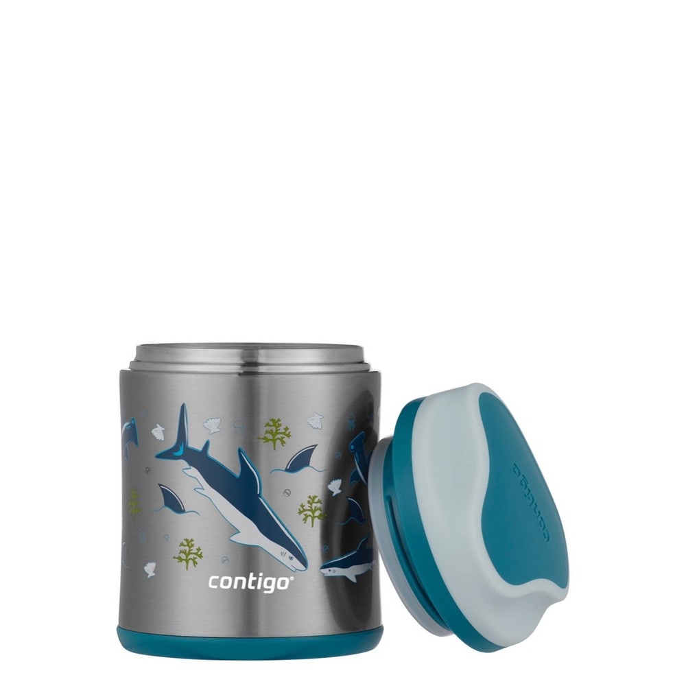 slide 3 of 3, Contigo Kids Food Jar Blue Sharks, 1 ct