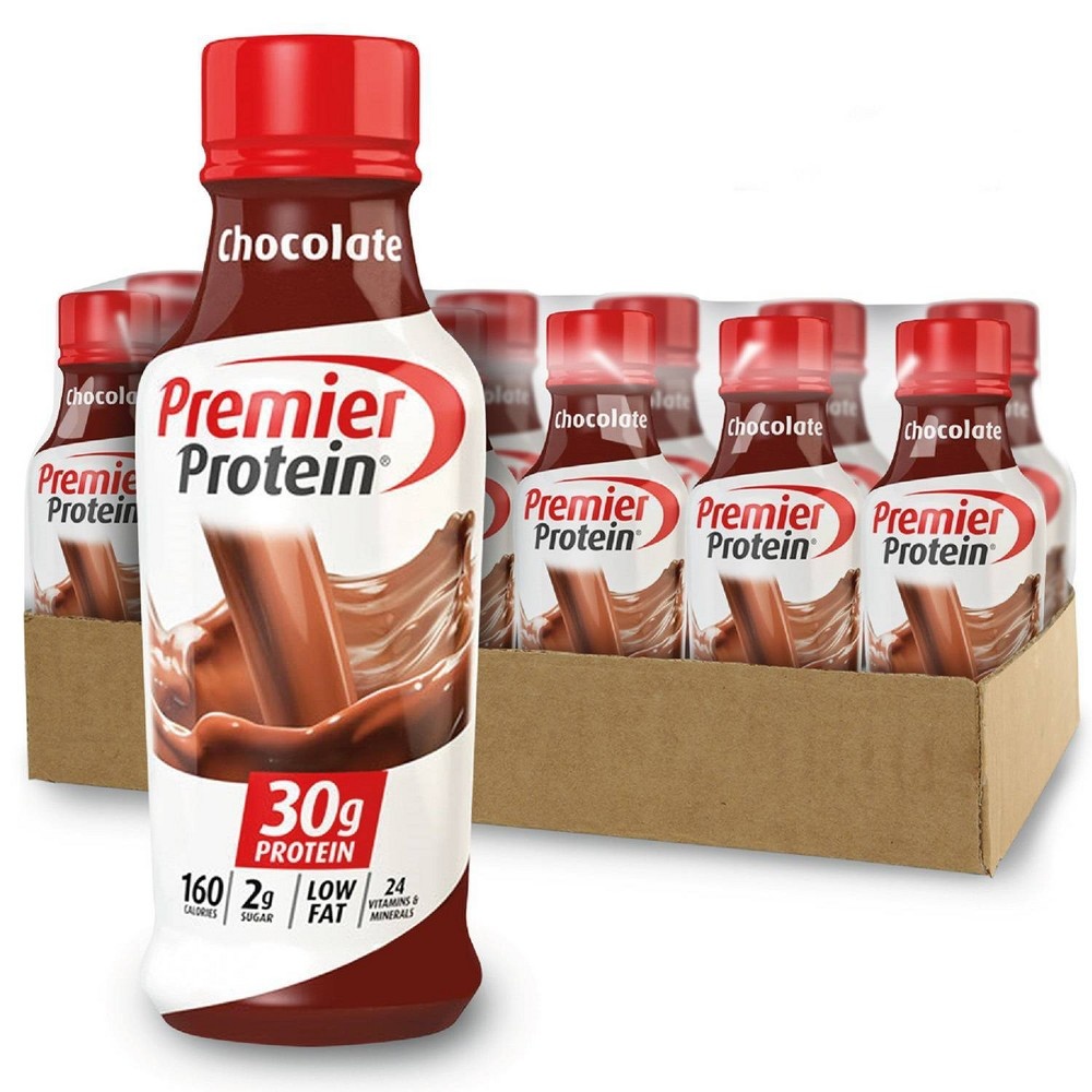 slide 2 of 3, Premier Protein Nutritional Shakes - Chocolate, 12 ct; 14 fl oz