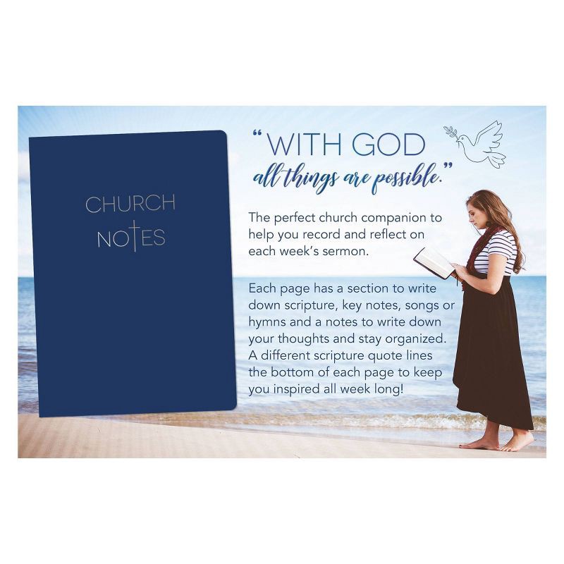 slide 5 of 5, Lined Journal Church Notes: Piccadilly Blue Soft Cover Sermon Notes & Bible Notebook, 6x8.5", 204 Pages, 1 ct
