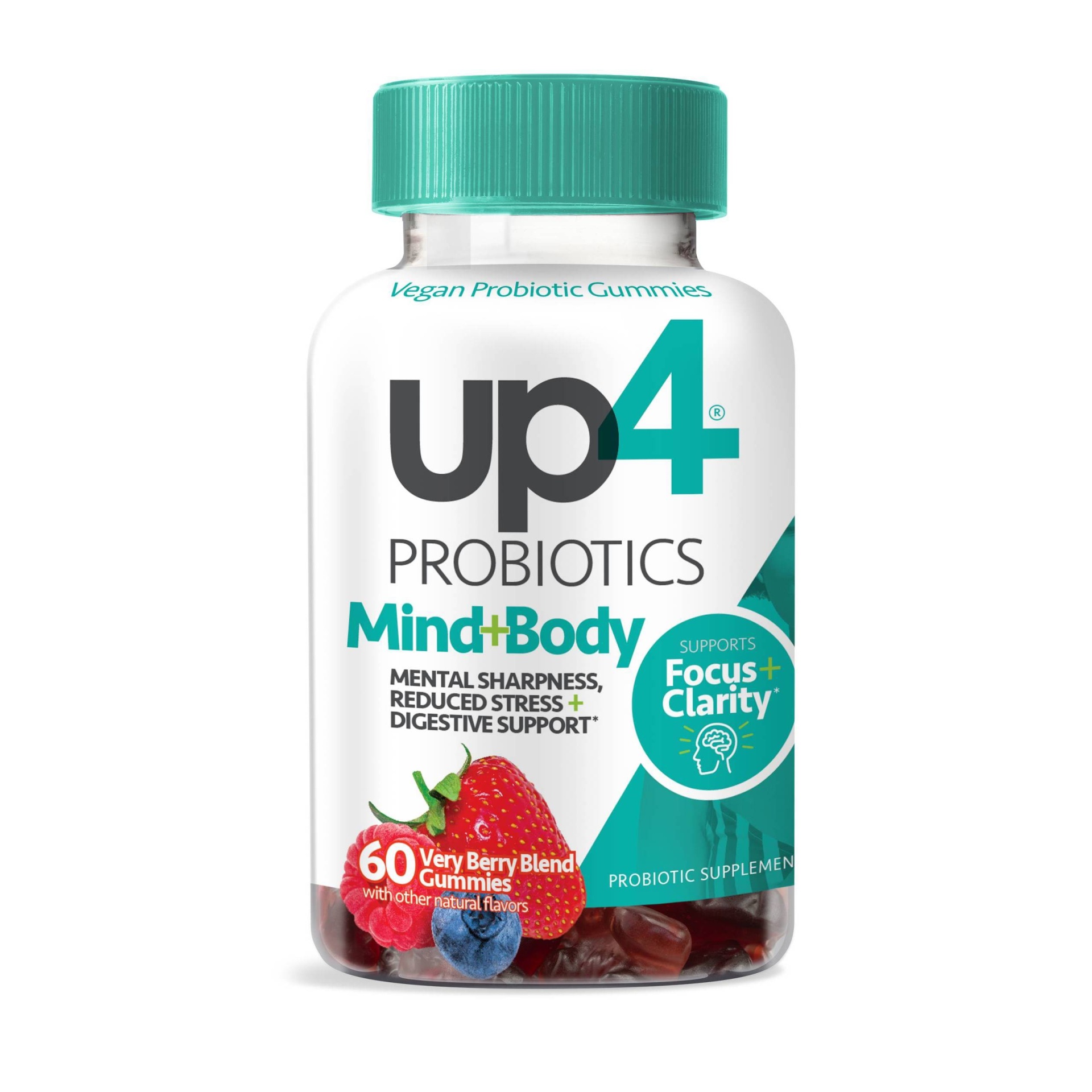 slide 1 of 4, up4 Probiotics Mind+Body Gummies, 60 ct