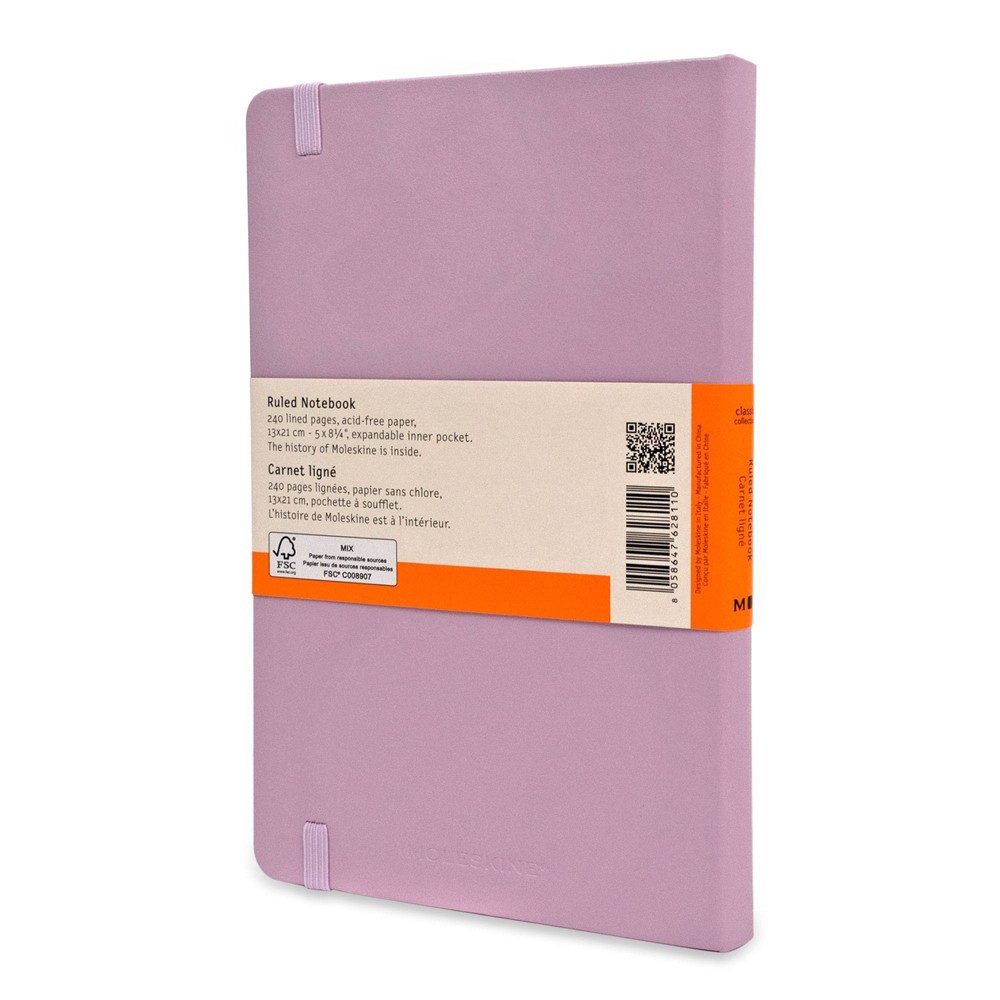 slide 4 of 4, Moleskine Lined Professional Journal Large Lilac Hard Classic, 1 ct