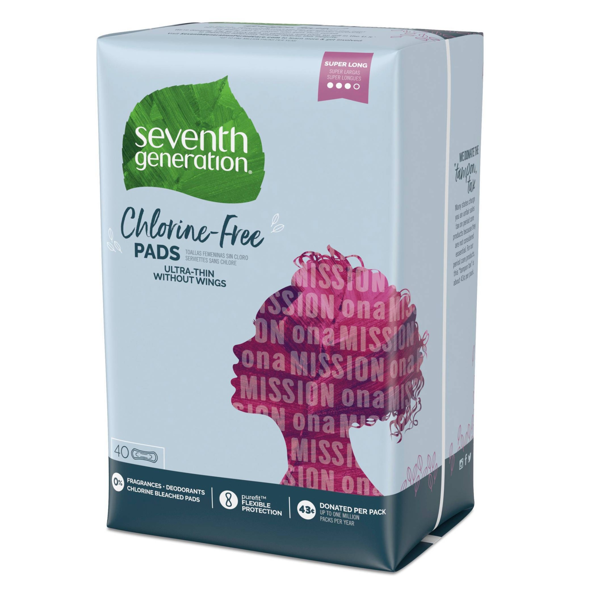 slide 1 of 3, Seventh Generation Free & Clear Regular Maxi Pad Without Wings, 40 ct