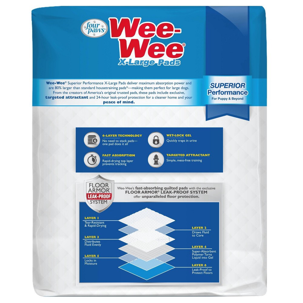 slide 4 of 5, Four Paws Wee-Wee Dog Pads - 21ct - XL, 21 ct