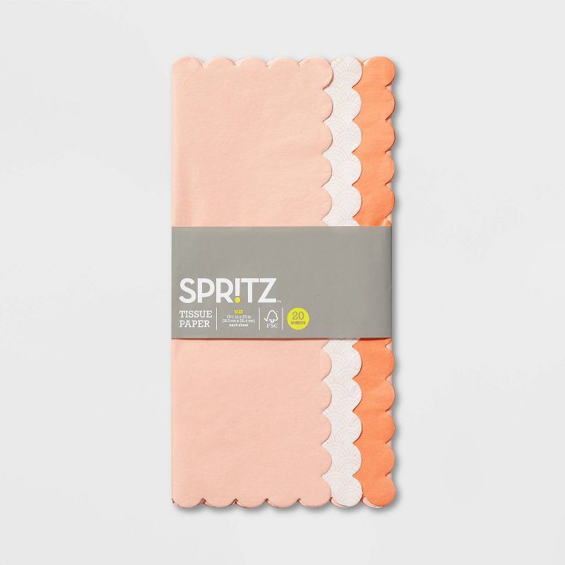 slide 3 of 3, 20ct Shelved Banded Tissue Coral - Spritz™, 20 ct