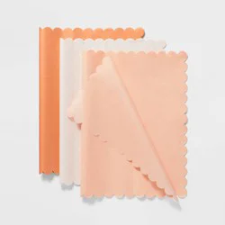 20ct Scalloped Edge Tissue Paper Coral - Spritz™: Multicolor Gift Packaging Accessories, Solid Pattern, 15.5" x 24"
