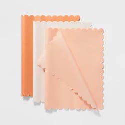 20ct Scalloped Edge Tissue Paper Coral - Spritz™: Multicolor Gift Packaging Accessories, Solid Pattern, 15.5" x 24"