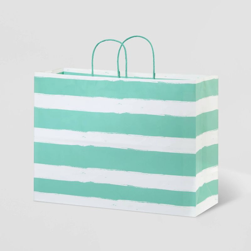 slide 1 of 3, Large Striped Vogue Bag Mint - Spritz™, 1 ct