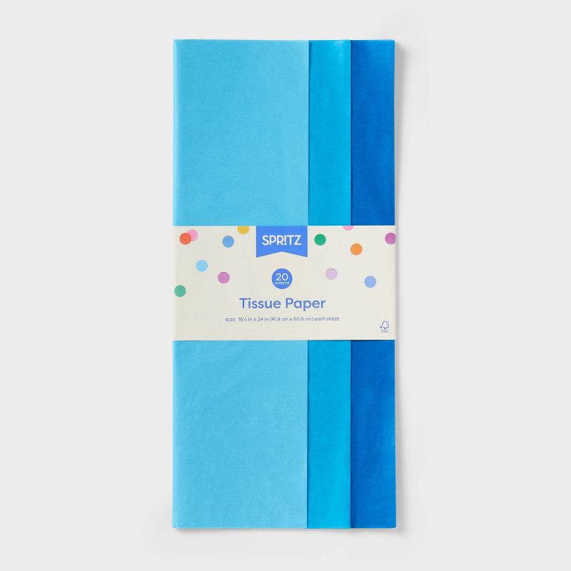 slide 3 of 3, 20ct Tissue Paper Blue - Spritz™, 20 ct