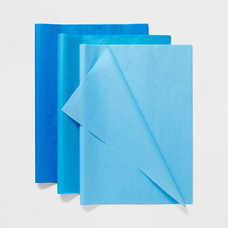 20ct Banded Tissue Paper Blue - Spritz 20 ct
