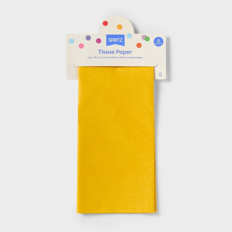 slide 2 of 2, 8ct Tissue Paper Yellow - Spritz™: Solid Gift Packaging for All Occasions, Easter, 16.5" x 24", 8 ct