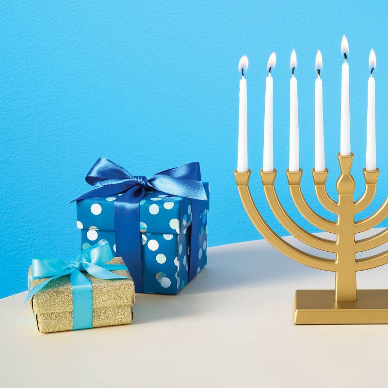 slide 2 of 2, Foil Dot Gift Wrapping Paper Navy - Spritz™, 1 ct