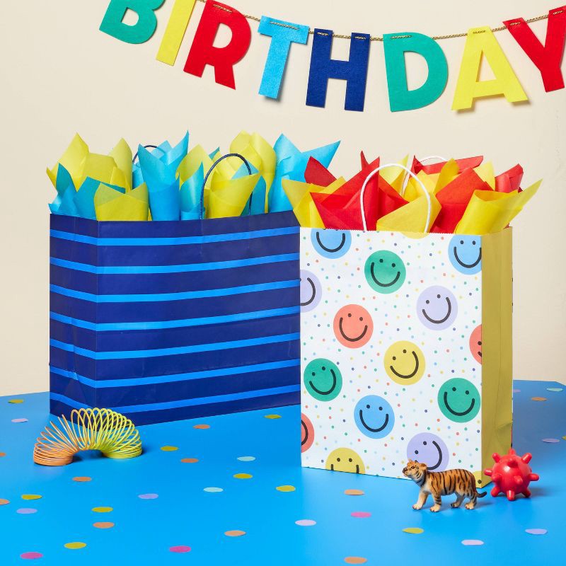 slide 2 of 3, 20ct Tissue Paper Red/Yellow/Blue - Spritz™: Multicolor Gift Packaging for All Occasions, Easter, Birthday Gift Bags, 20 ct