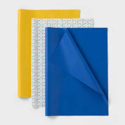 20ct Tissue Paper Blue/Yellow/Multi Dot Print - Spritz™: Multicolor Gift Packaging for All Occasions, Easter, Classic Patterns