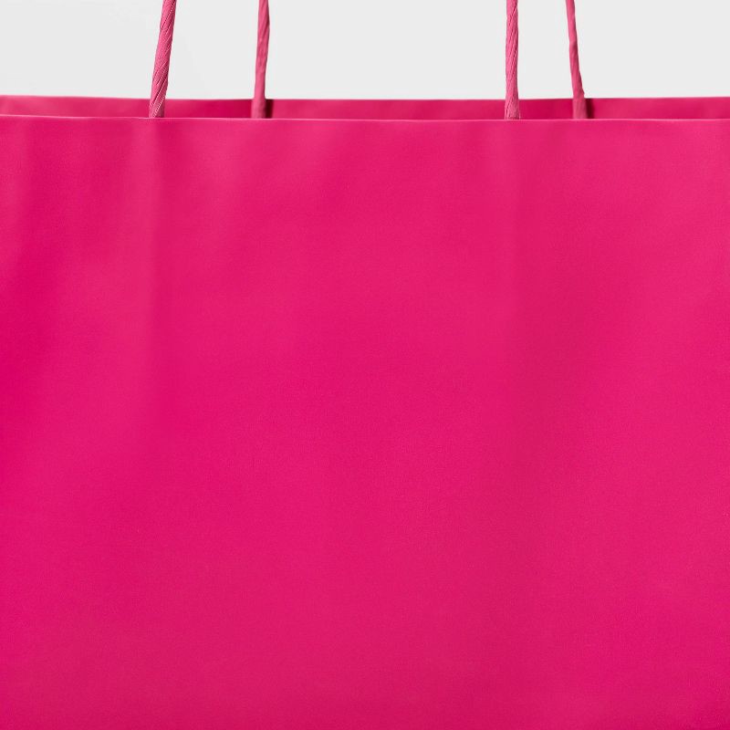 slide 3 of 3, Large Bag Pink - Spritz™: Birthday Party & Baby Shower Gift Bag for Girls, Solid Color with Handles, 1 ct