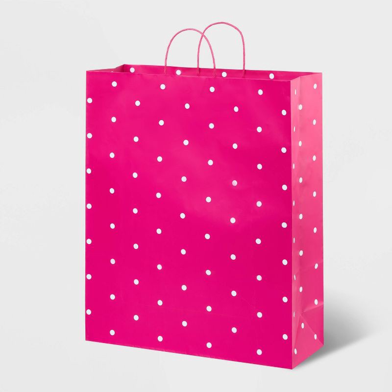 slide 1 of 3, XLarge Dotted Bag White/Pink - Spritz™, 1 ct
