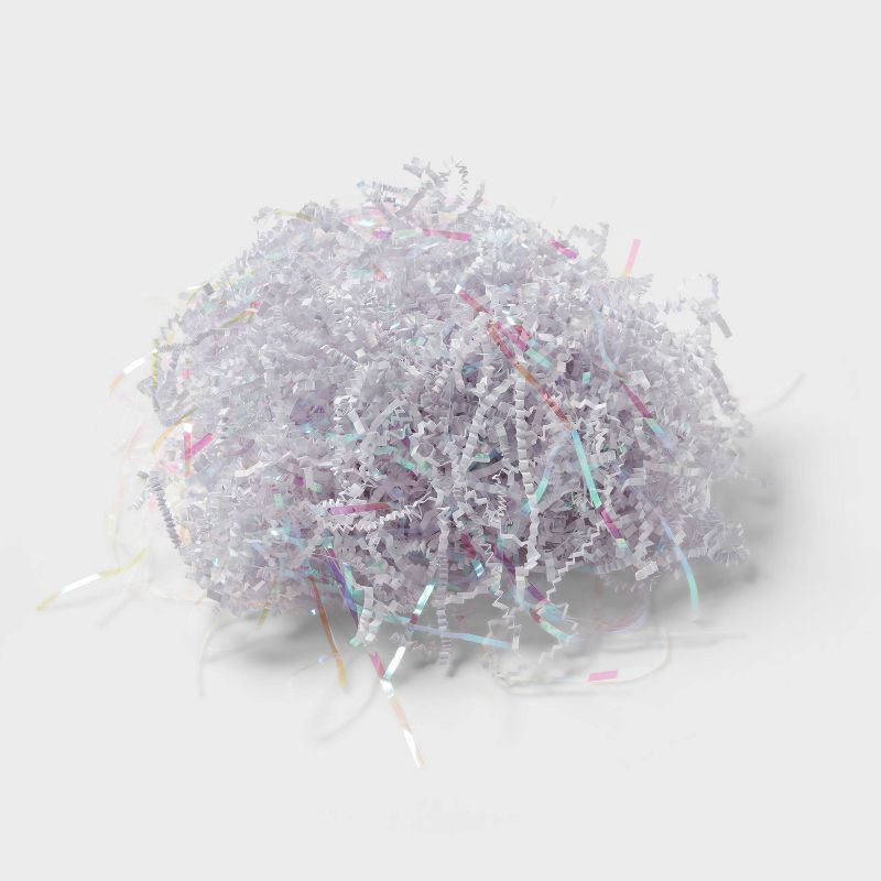 slide 3 of 3, 1.5oz Iridescent Paper Shred Filler White - Spritz™, 1.5 oz