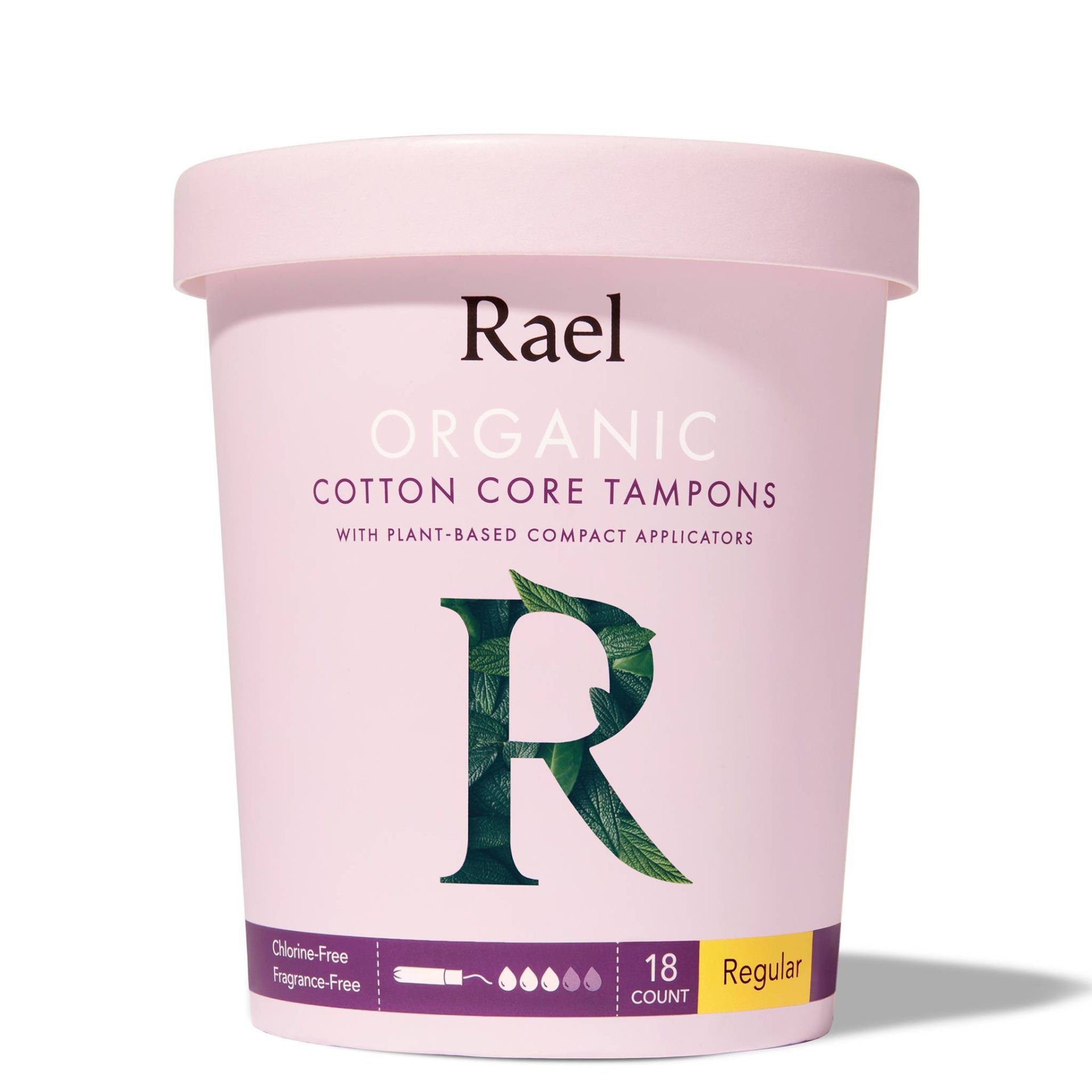 slide 1 of 3, Rael Regular Compact Tampons, 18 ct