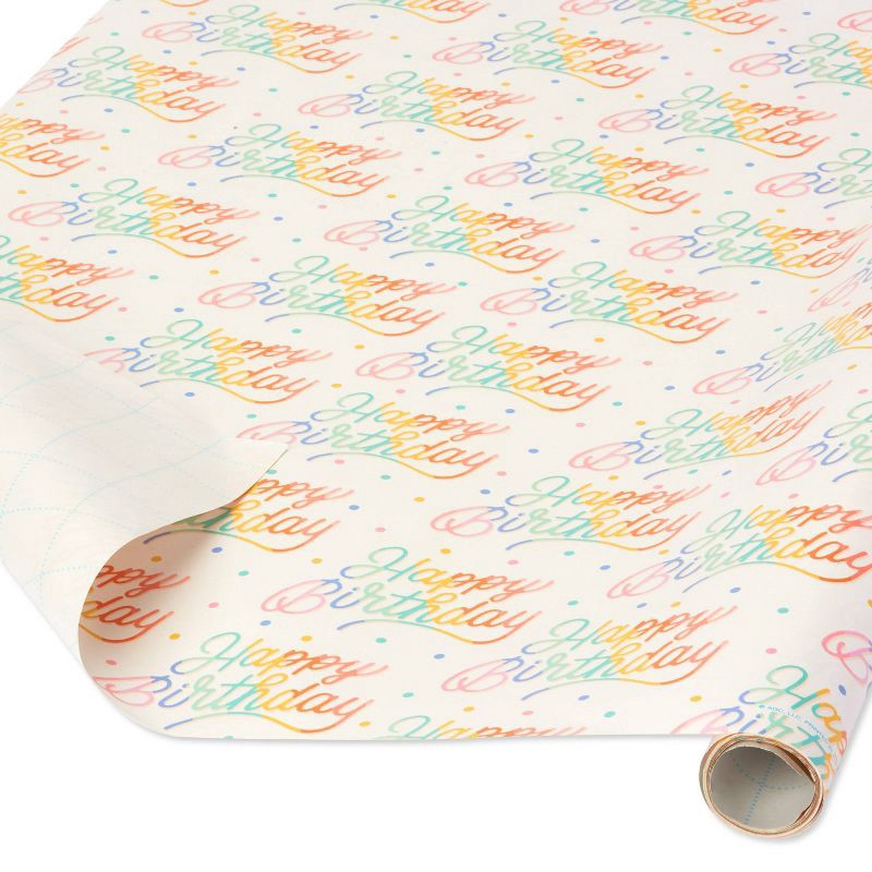 slide 2 of 3, Rainbow Birthday Wrapping Paper - Spritz™, 1 ct