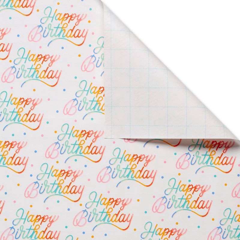 slide 3 of 3, Rainbow Birthday Wrapping Paper - Spritz™, 1 ct