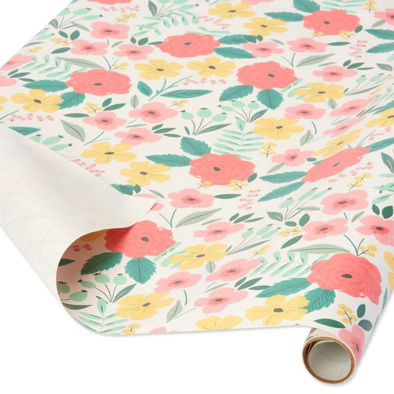 slide 2 of 3, 20 Sq Ft Floral Birthday Wrapping Paper - Spritz™, 20 sq ft