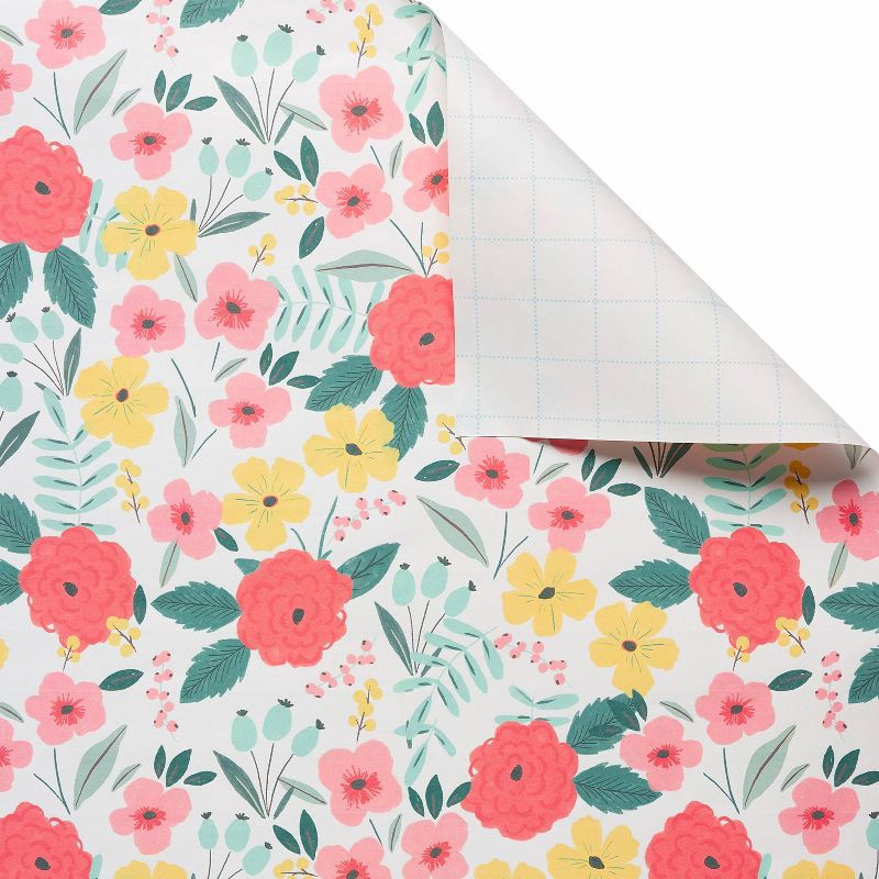 slide 3 of 3, 20 Sq Ft Floral Birthday Wrapping Paper - Spritz™, 20 sq ft