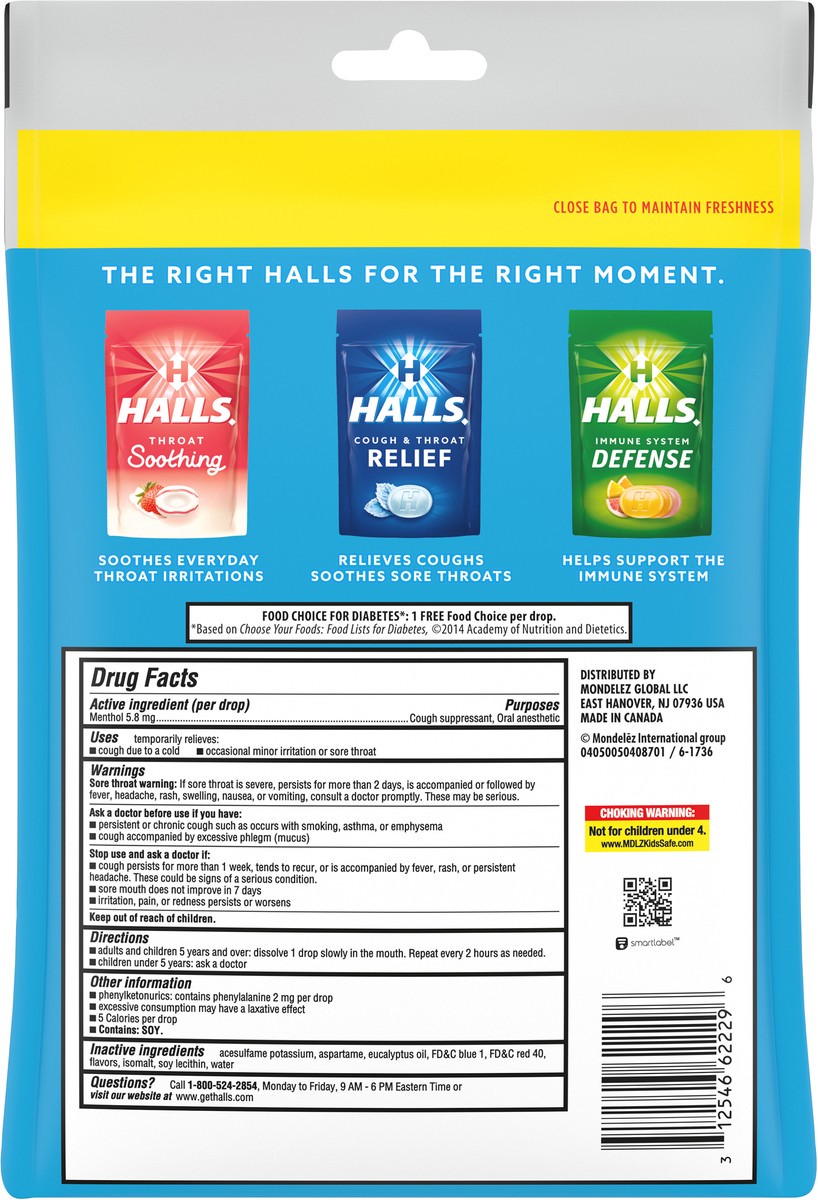 slide 5 of 9, Halls Sugar Free Mountain Menthol Flavor Cough Drops Economy Pack 70 ea, 70 ct