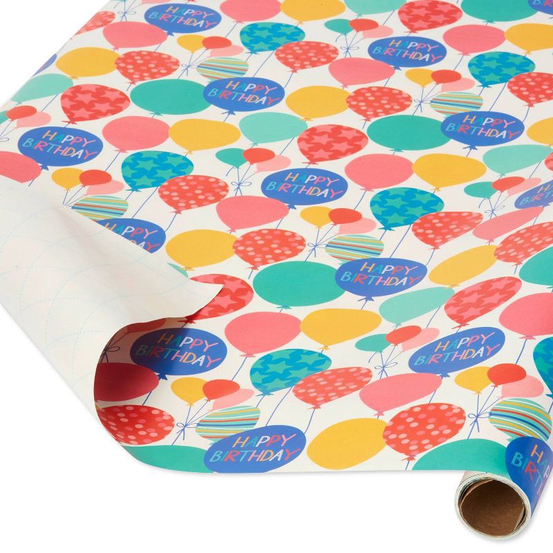 slide 2 of 3, Balloons Kids' Birthday Wrapping Paper - Spritz™, 1 ct