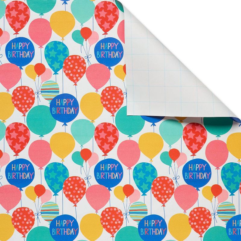 slide 3 of 3, Balloons Kids' Birthday Wrapping Paper - Spritz™, 1 ct