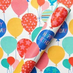 20 Sq Ft Balloons Kids' Birthday Wrapping Paper - Spritz™