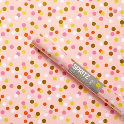 Foil Dot Wrapping Paper Pink - Spritz™: Multicolor Polka Dots, Classic Patterns, 94.5" x 30" Gift Wrap