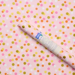 Foil Dot Wrapping Paper Pink - Spritz™: Multicolor Polka Dots, Classic Patterns, 94.5" x 30" Gift Wrap