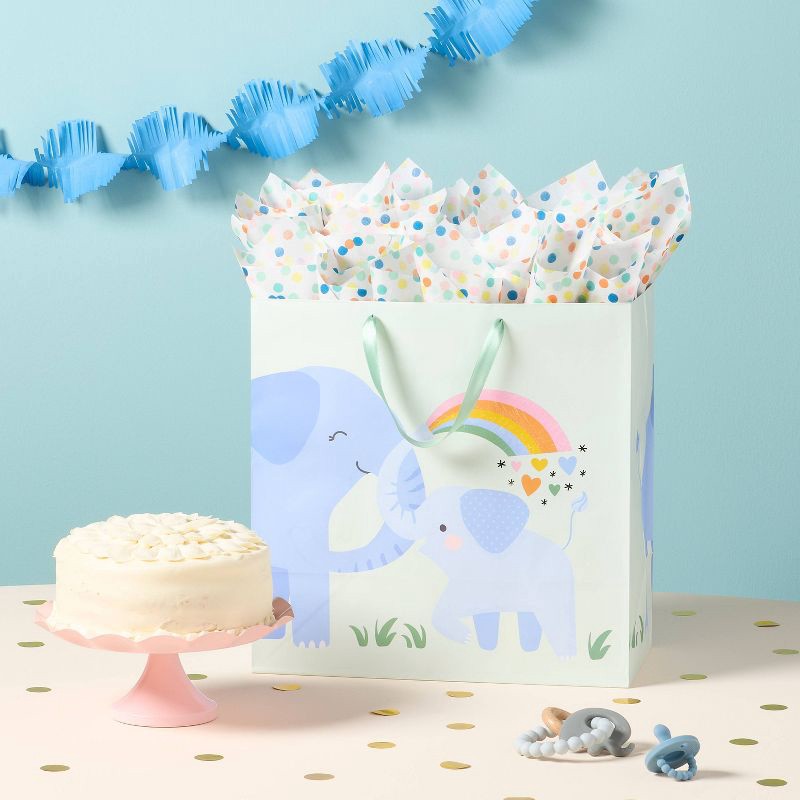 slide 2 of 3, 8ct Tissue Paper White/Polka Dot Print - Spritz™: Gift Bag Tissue, Birthday, Classic Polka Dots, All Occasions, 8 ct