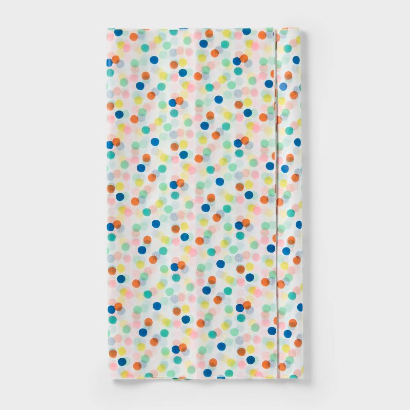 slide 1 of 3, 8ct Tissue Paper White/Polka Dot Print - Spritz™: Gift Bag Tissue, Birthday, Classic Polka Dots, All Occasions, 8 ct