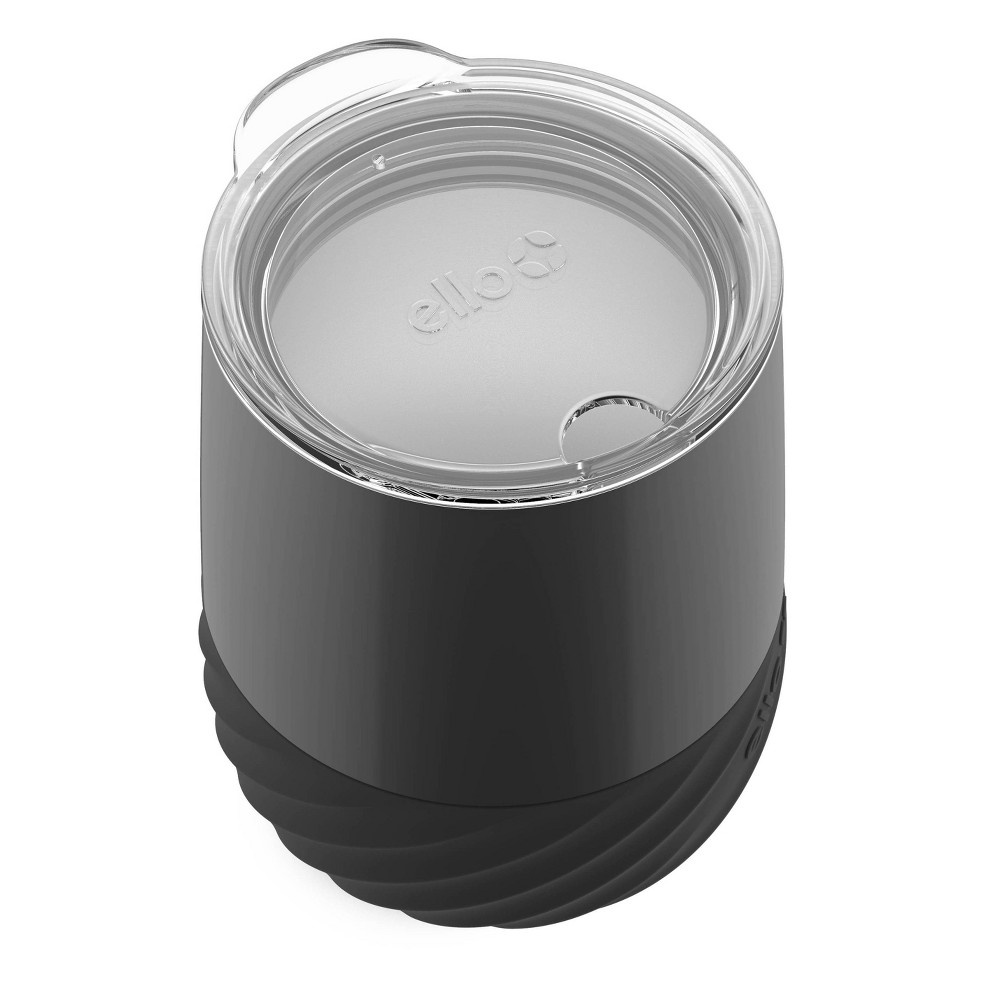 slide 2 of 4, Ello Clink Vacuum Insulated Stainless Steel Wine Tumbler with Silicone Boot and Lid - Black, 12 oz