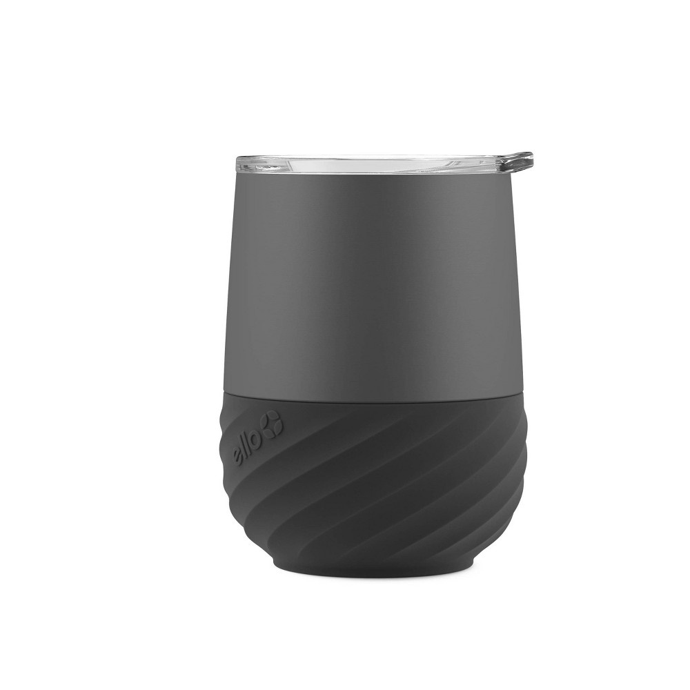 slide 4 of 4, Ello Clink Vacuum Insulated Stainless Steel Wine Tumbler with Silicone Boot and Lid - Black, 12 oz