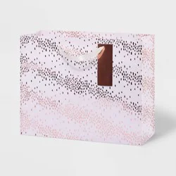 Large Foil Print Scatter Dot Wedding Gift Bag with Tag Pink - Spritz™