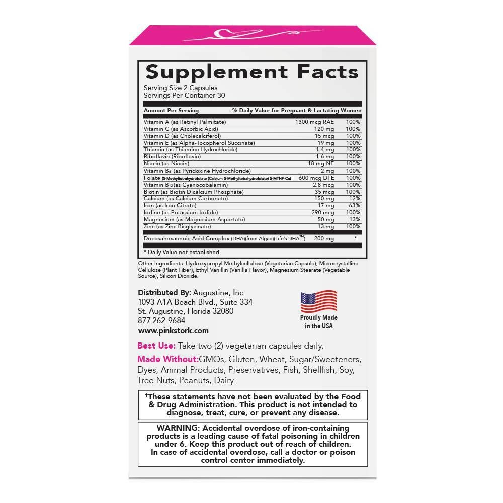 slide 2 of 3, Pink Stork Prenatal Capsules, 60 ct