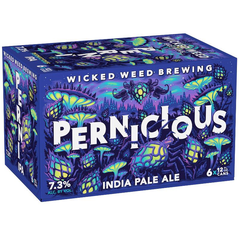 slide 12 of 15, Wicked Weed Brewing Wicked Weed Pernicious IPA Beer - 6pk/12 fl oz Cans, 6 ct; 12 fl oz