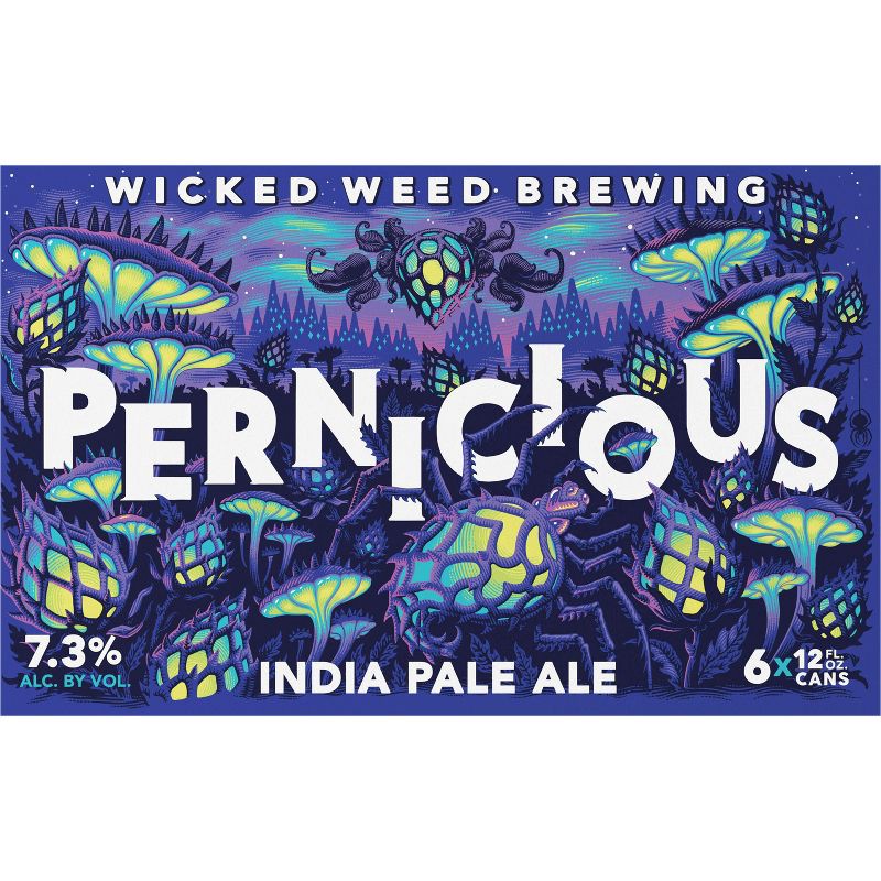 slide 5 of 15, Wicked Weed Brewing Wicked Weed Pernicious IPA Beer - 6pk/12 fl oz Cans, 6 ct; 12 fl oz