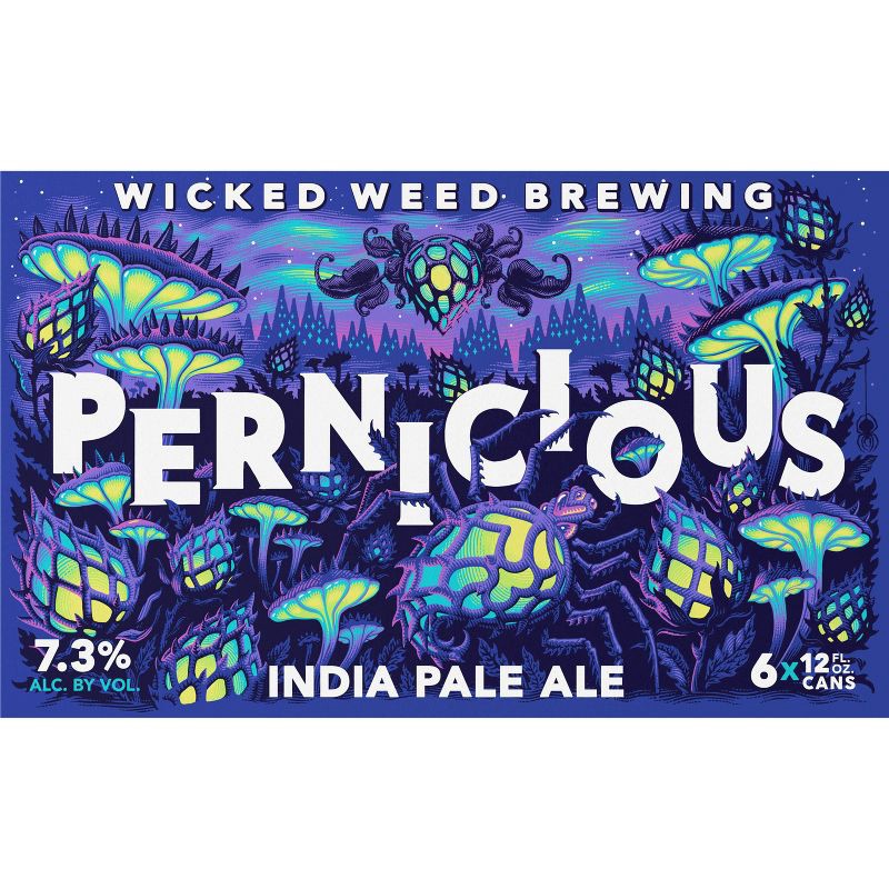 slide 6 of 15, Wicked Weed Brewing Wicked Weed Pernicious IPA Beer - 6pk/12 fl oz Cans, 6 ct; 12 fl oz