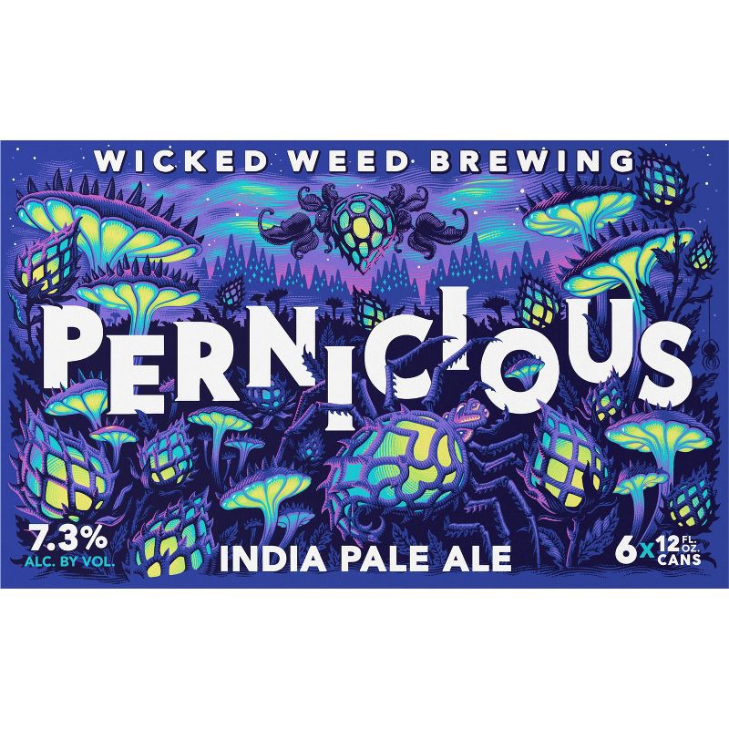 slide 11 of 15, Wicked Weed Brewing Wicked Weed Pernicious IPA Beer - 6pk/12 fl oz Cans, 6 ct; 12 fl oz