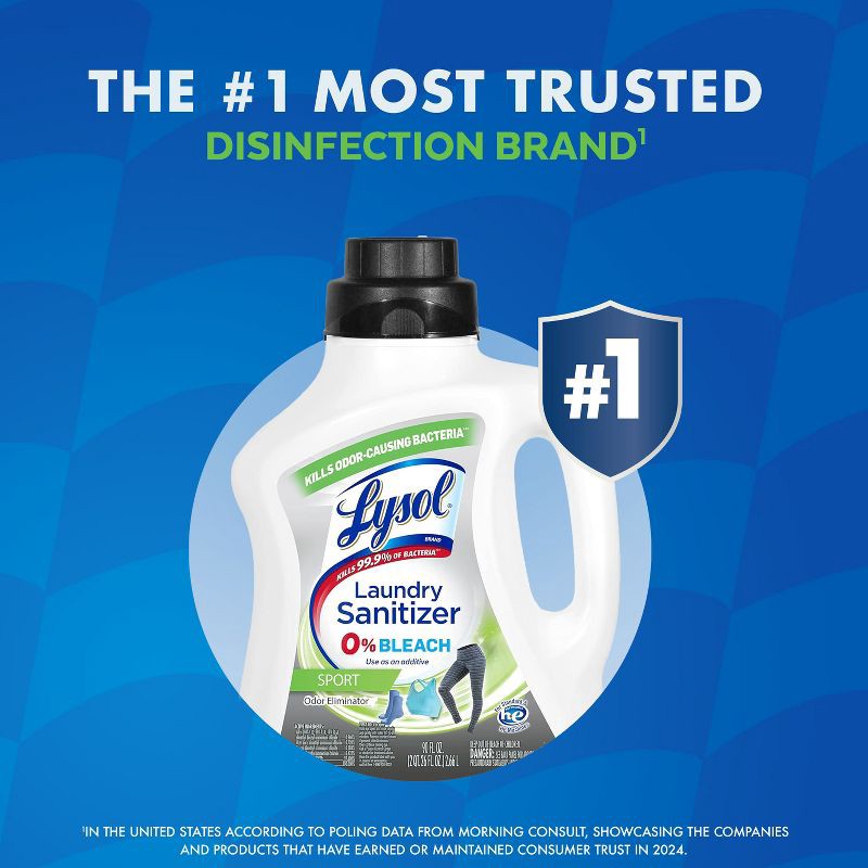 slide 2 of 9, Lysol Laundry Sanitizer Sport 0% Bleach - 90oz, 90 oz