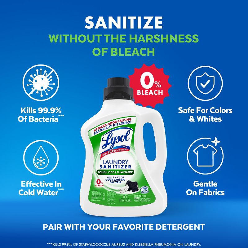 slide 5 of 10, Lysol Laundry Sanitizer Sport 0% Bleach - 90oz, 90 oz