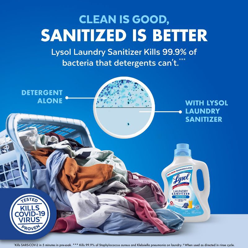 slide 3 of 13, Lysol Laundry Sanitizer Free & Clear - 90 fl oz, 90 fl oz
