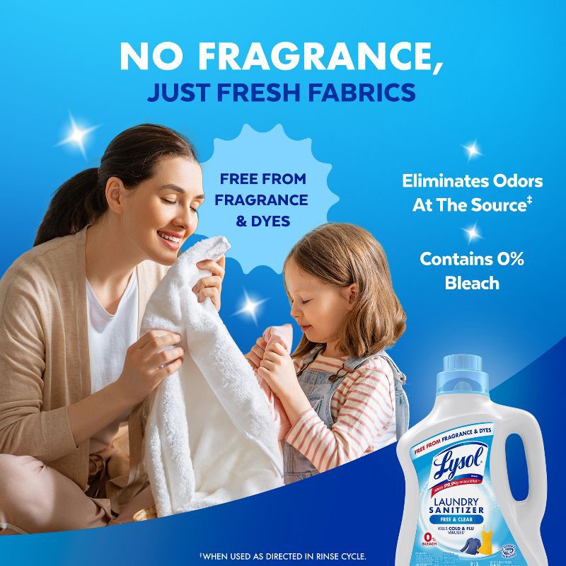 slide 4 of 13, Lysol Laundry Sanitizer Free & Clear - 90 fl oz, 90 fl oz