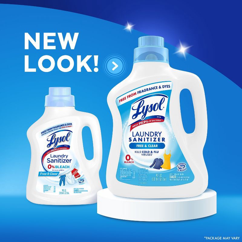 slide 9 of 13, Lysol Laundry Sanitizer Free & Clear - 90 fl oz, 90 fl oz